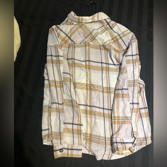 Nobo plaid long sleeve casual comfy loose fitting button up collar top - Picture 6 of 9